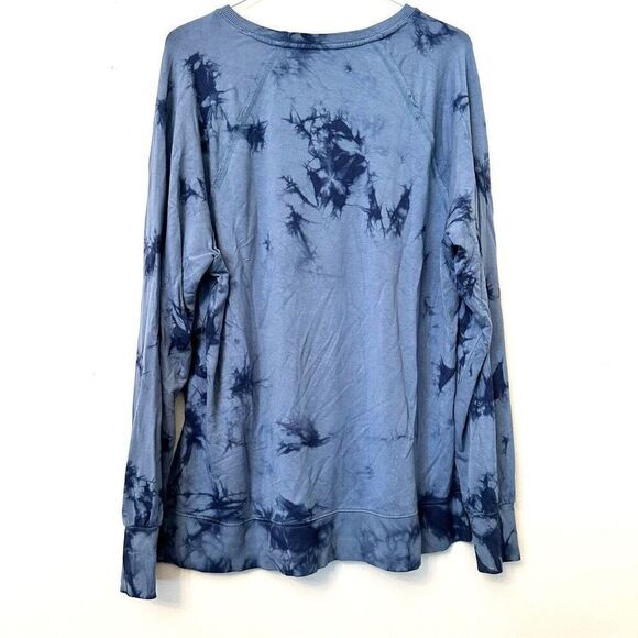Joy Lab Long Sleeve Soft Loose Fit Pullover Tie Dye Blue Sweatshirt Size Medium - Picture 3 of 3